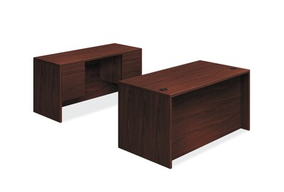 HON 10500 Series Double Pedestal Desk / Credenza, 60W x 98D, Mahogany Finish (HON105DC3P6098N)