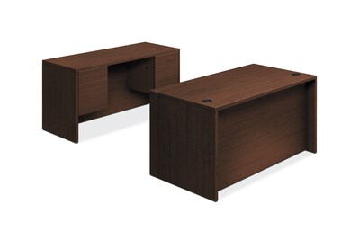 HON 10500 Series Double Pedestal Desk / Credenza, 60W x 98D, Mocha Finish (HON105DC3P60MO)
