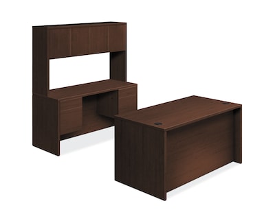 HON 10500 Series Double Pedestal Desk / Credenza, 60W x 98D, Mocha Finish (HON105DCH6098MO)
