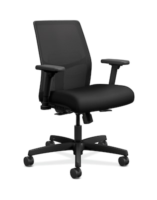 HHON Ignition ilira-Stretch Mesh/Fabric Task Chair, Height- and Width-Adjustable Arms, Black (HONI2Y