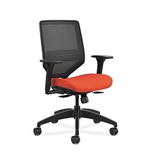 HON Solve Mesh /Fabric Mid-Back Task Chair, Adjustable Lumbar Support & Arms, Black/Bittersweet (HON