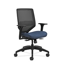 HON Solve Mesh /Fabric Mid-Back Task Chair, Adjustable Lumbar Support & Arms, Black/Midnight (HONSVM