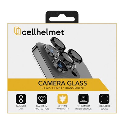 cellhelmet Tempered Camera Glass, Individual Pieces for iPhone 15 Pro/iPhone 15 Pro Max (TEMP-3-CMRA-iPHONE-15)