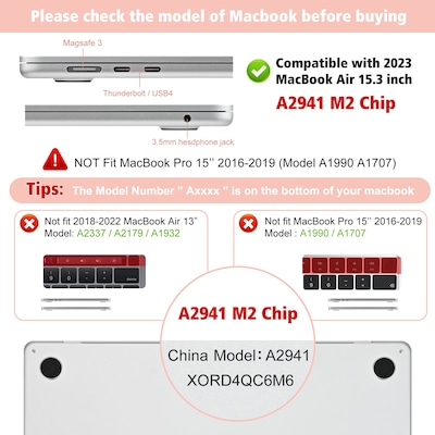 TechProtectus Hard-Shell Case/Keyboard Cover for Apple 15" Macbook Air 2023 M2, Rose Quartz (TP-RQ-MA15M2)