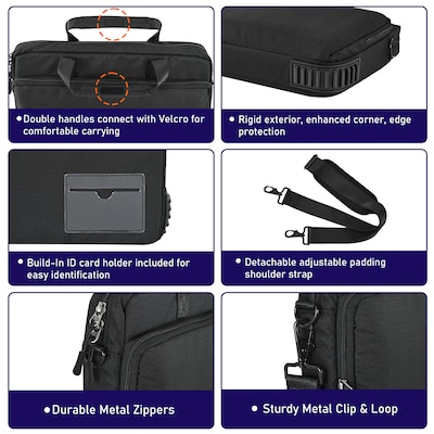 TechProtectus Shockproof Laptop Briefcase for 11-13" Laptops, Black (RTP-BK-BC13)