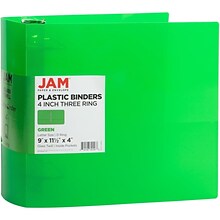 JAM PAPER 4 3-Ring Binder, Green (PB75245GR)
