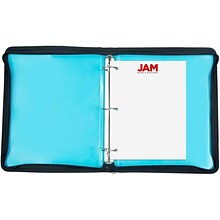 JAM Paper Zipper 1-1/2 3-Ring Binder, Blue (400738569)