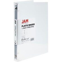 JAM Paper 1/2 3-Ring Binder, Clear (PB75237CL)