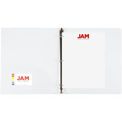 JAM Paper 1/2" 3-Ring Binder, Clear (PB75237CL)