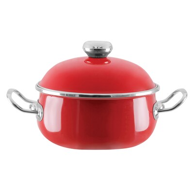 Vita 4-Piece Enamel on Steel Beginner’s Cookware Set, Red (63269)