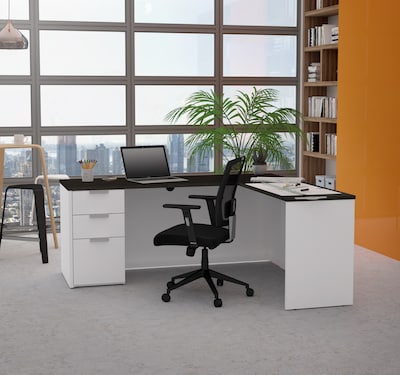 Bestar Pro-Concept Plus L-Desk in White & Deep Grey (11088517)