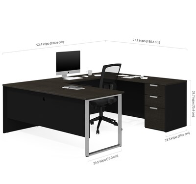 Bestar Pro-Concept Plus U-Desk in Deep Grey & Black (11088832)