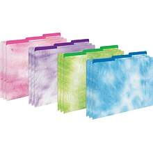 Barker Creek File Folder Set, 1/3-Cut Tab, Letter Size, Tie-Dye & Ombré, 107/Set (133)