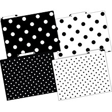 Barker Creek File Folder Set, 1/3-Cut Tab, Letter Size, Black & White Dot, 24/Set (4378)