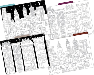 Barker Creek Color Me! File Folder Set, 1/3-Cut Tab, Letter Size, Cityscapes, 36/Set (4381)