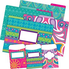 Barker Creek Folder & Pocket Set, 1/3-Cut Tab, Letter Size, Bohemian, 42/Set (4410)