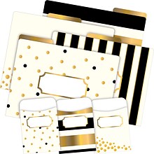 Barker Creek Folder & Pocket Set, 1/3-Cut Tab, Letter Size, Gold, 42/Set (4411)