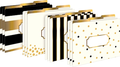 Barker Creek Folder & Pocket Set, 1/3-Cut Tab, Letter Size, Gold, 42/Set (4411)