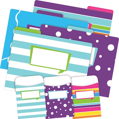 Barker Creek Folder & Pocket Set, 1/3-Cut Tab, Letter Size, Multicolored, 42/Set (4412)