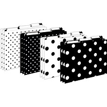 Barker Creek Folder & Pocket Set, 1/3-Cut Tab, Letter Size, Black & White Dots, 42/Set (4417)