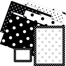 Barker Creek Get Organized File Folder Set, 1/3-Cut Tab, Letter Size, Black & White Dot, 107/Set (13