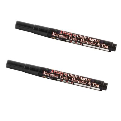Marvy Uchida® Fine Point Erasable Chalk Markers, Black, 2/Pack (526482BAa)