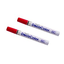 Marvy Uchida DecoColor Opaque Paint Markers, Broad Tip, Red, 2/Pack (86525802a)