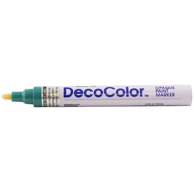 Marvy Uchida DecoColor Opaque Paint Markers, Broad Tip, Teal, 2/Pack (526300TEa)