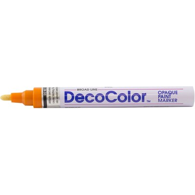 Marvy Uchida DecoColor Opaque Paint Markers, Broad Tip, Orange, 2/Pack (526300ORa)