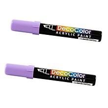 Marvy Uchida Acrylic Paint Markers, Chisel Tip, Wisteria Purple, 2/Pack (526315WISa)