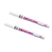 Marvy Uchida Opaque Paint Markers, Fine Tip, White, 2/Pack (7665913a)