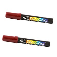 Marvy Uchida Acrylic Paint Markers, Chisel Tip, English Red, 2/Pack (526315ERa)