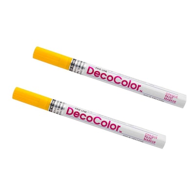 Marvy Uchida Opaque Paint Markers, Fine Tip, Yellow, 2/Pack (7665914a)