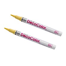 Marvy Uchida Opaque Paint Markers, Fine Tip, Cream Yellow, 2/Pack (7665892a)