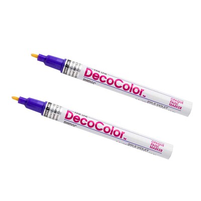 Marvy Uchida Opaque Paint Markers, Fine Tip, Violet Purple, 2/Pack (7665912a)