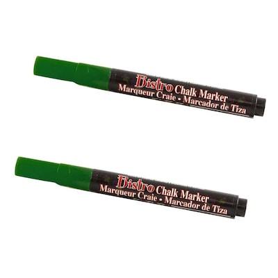 Marvy Uchida® Fine Point Erasable Chalk Markers, Green, 2/Pack (526482GRa)