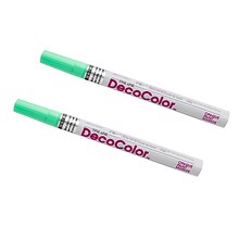 Marvy Uchida Opaque Paint Markers, Fine Tip, Peppermint Green, 2/Pack (7665903a)