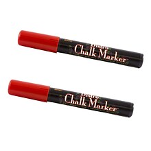 Marvy Uchida® Broad Point Erasable Chalk Markers, Red, 2/Pack (526480REa)
