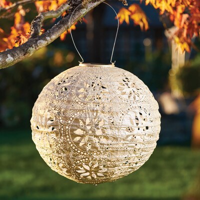 Allsop Home Garden Soji Stella Boho Globe 12-In. Tyvek Solar Lantern (31598)