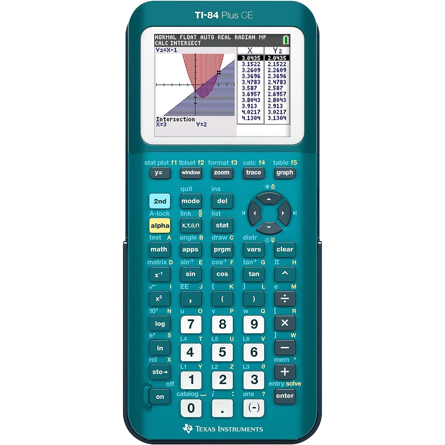 Texas Instruments TI-84 Plus CE Graphing Calculator, Matte Teal (84PLCE/TBL/1L1/AX)