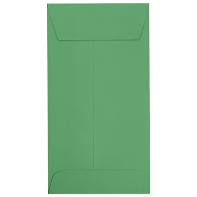 JAM Paper #7 Coin Envelopes, Peel & Press, Holiday Green, 3 1/2 x 6 1/2, 250 Pack (7CO-L17-250)