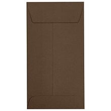 JAM Paper #7 Coin Envelopes, Peel & Press, Chocolate, 3 1/2 x 6 1/2, 500 Pack (7CO-25-500)
