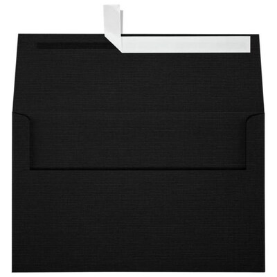 JAM Paper A10 Invitation Envelopes, Peel & Press, 6 x 9 1/2, Black Linen, 50 Pack (4590-BLI-50)