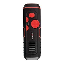 LIFE+GEAR 120-Lumen Stormproof USB Crank Flashlight & Radio (LG38-60675-RED)