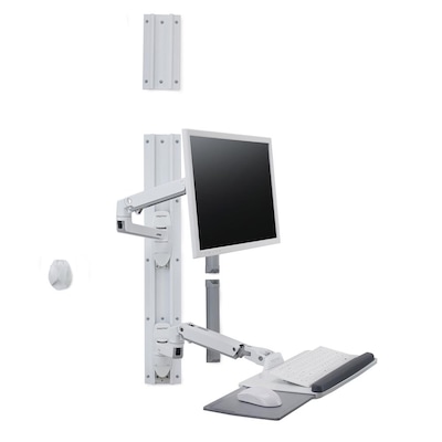 Ergotron LX Adjustable Dual Arms Wall Mount System, 32 Screen Support, White (45-551-216)
