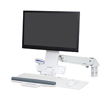 Ergotron StyleView Sit-Stand Adjustable Combo Arm, 24 Screen Support, White (45-266-216)