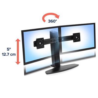Ergotron Neo-Flex Adjustable Dual Arm Monitor Lift Stand, 24" Screen Support, Black (33-396-085)