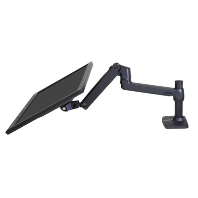 Ergotron LX Desk Adjustable Single Arm 2-Piece Clamp & Grommet Mount, 34" Screen Support, Black (45-241-224)