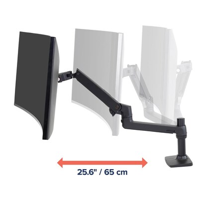 Ergotron LX Desk Adjustable Single Arm 2-Piece Clamp & Grommet Mount, 34" Screen Support, Black (45-241-224)