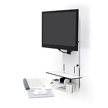 Ergotron StyleView Sit-Stand Adjustable Single Arm Vertical Lift, Patient Room Mount, 24 Screen Sup